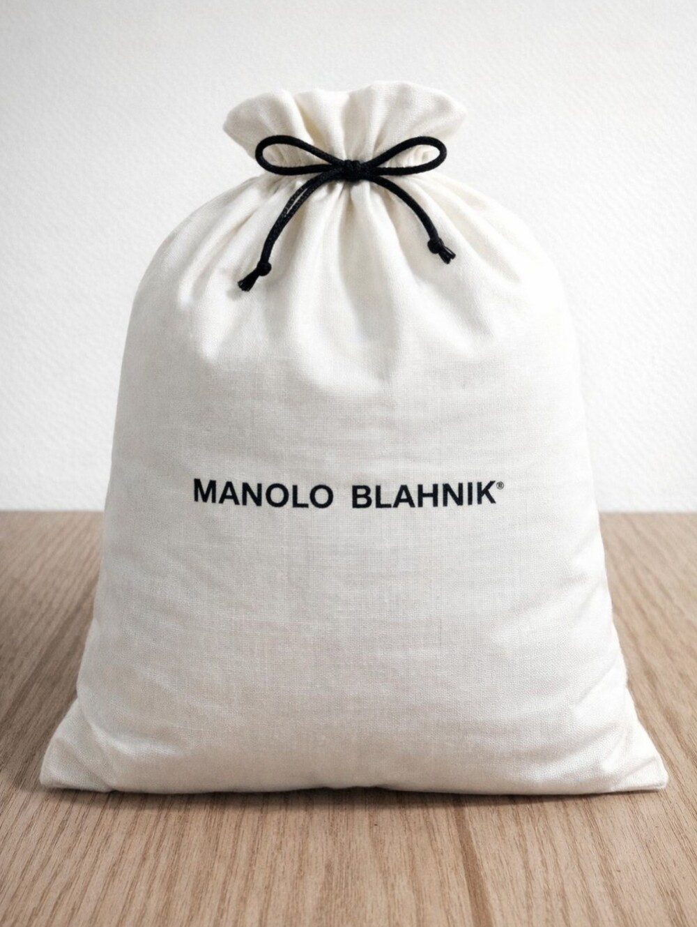 Manolo Blahnik White Drawstring Storage Dust Bag 10.5 x 14", In Good condition